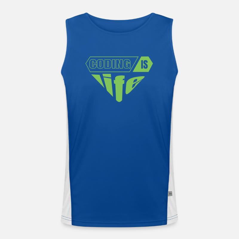 Software Developer Programmer Gift Men's Functional Contrast Tank Top 