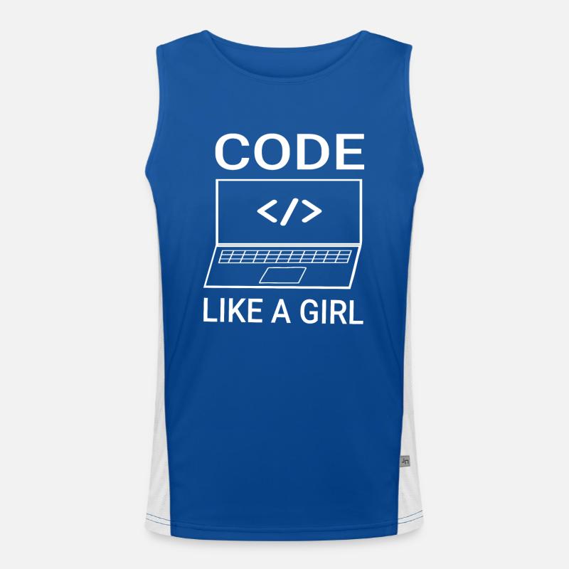 Softwareentwickler Programmierer Frauen Mädchen Funktionelles Kontrast-Tank Top für Männer 