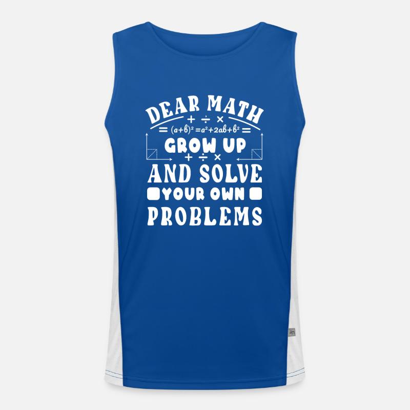 Math Teacher Mathematical Formula Geometry Teacher Men's Functional Contrast Tank Top 