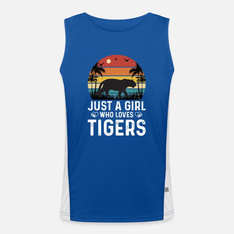 Tiger Mädchen Nur Ein Mädchen Das Tiger Liebt Funktionelles Kontrast-Tank Top für Männer 