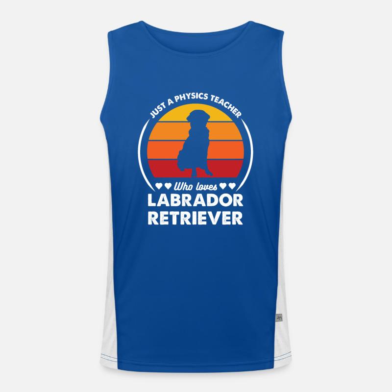 Physics teacher Physicist Labrador Retriever Men's Functional Contrast Tank Top 