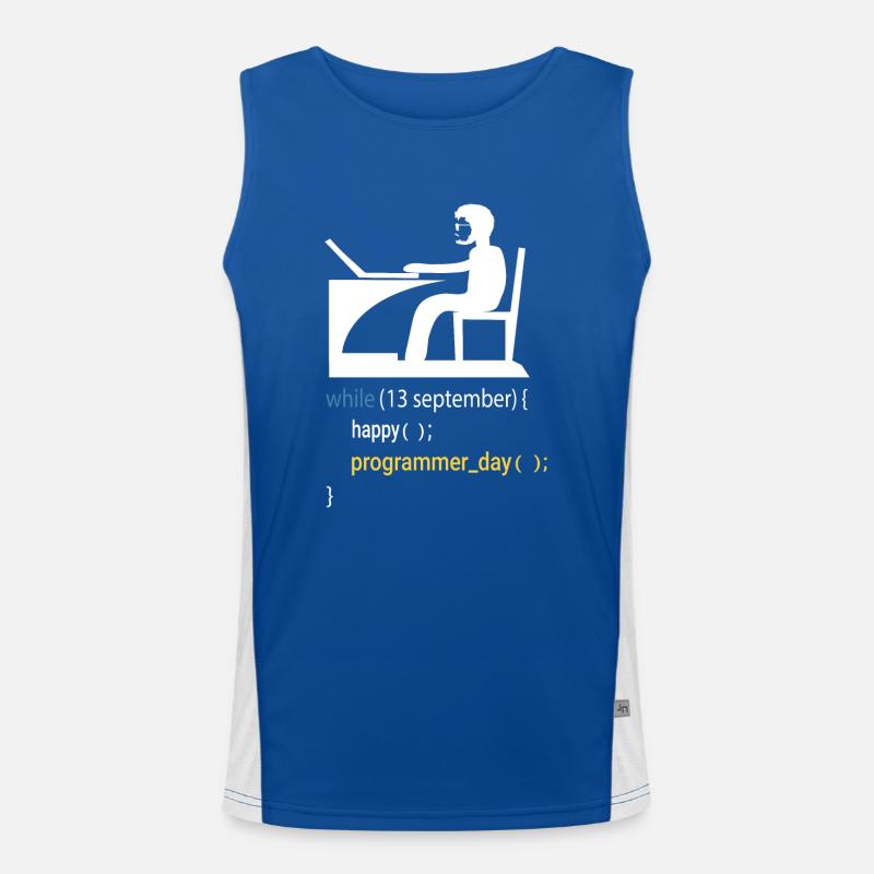 Software Developer Programmer Gift Men's Functional Contrast Tank Top 