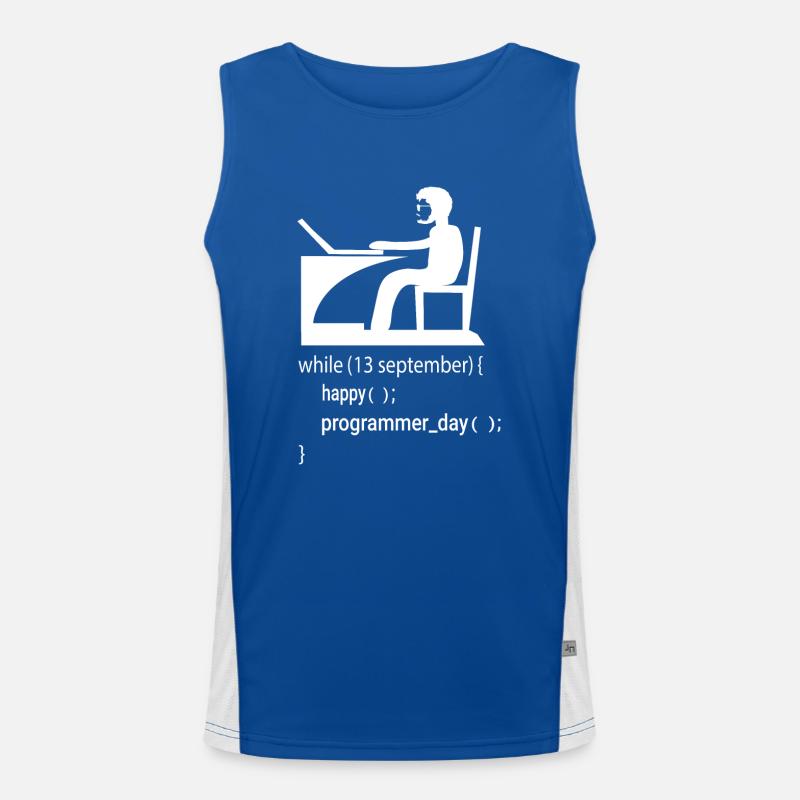 Software Developer Programmer Gift Men's Functional Contrast Tank Top 
