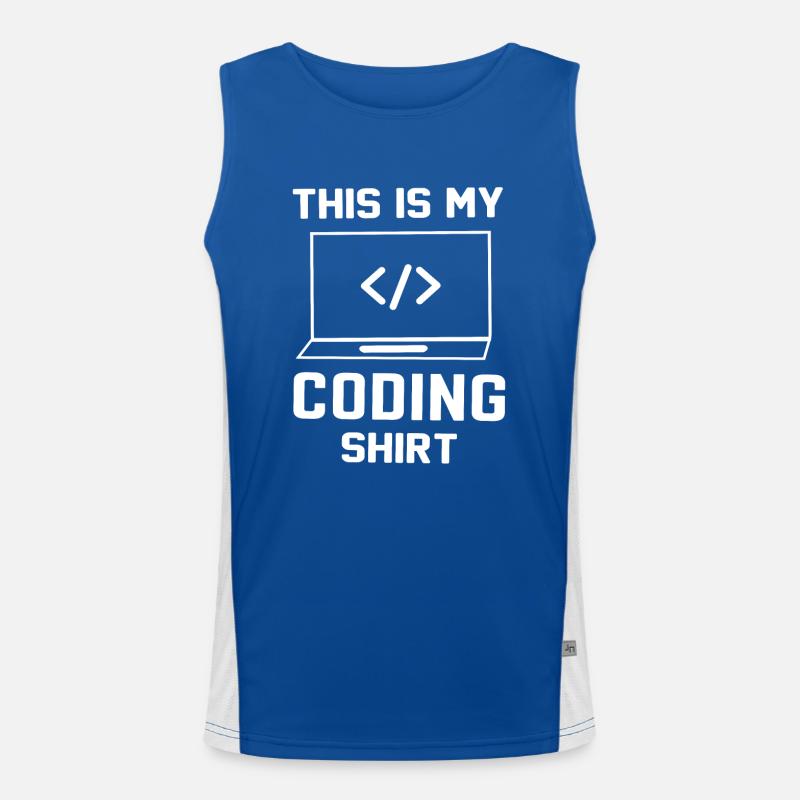 Software Developer Programmer Gift Men's Functional Contrast Tank Top 