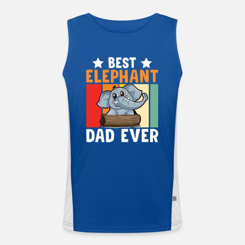 Elephant Father Zookeeper Gift Idea Men's Functional Contrast Tank Top 