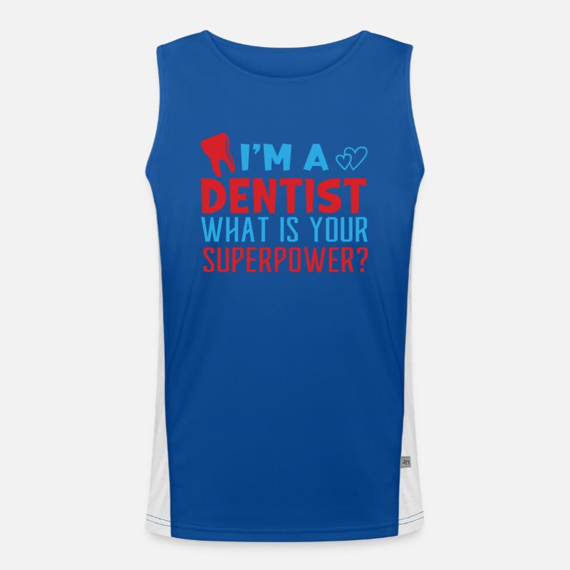 Dental assistant Dentist Tooth Men's Functional Contrast Tank Top 