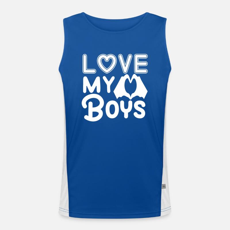 Mama Von Zwei Jungs Mutter Muttertag Funktionelles Kontrast-Tank Top für Männer 
