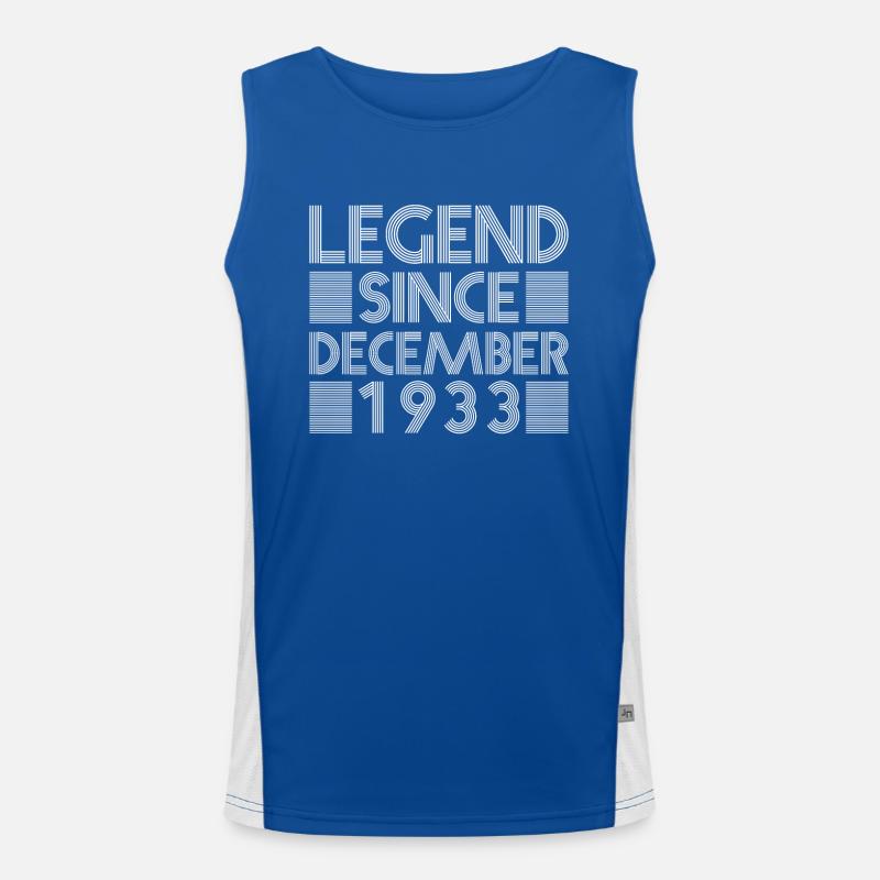 Legenden Geburtstag Dezember 1933 geboren Geschenk Funktionelles Kontrast-Tank Top für Männer 