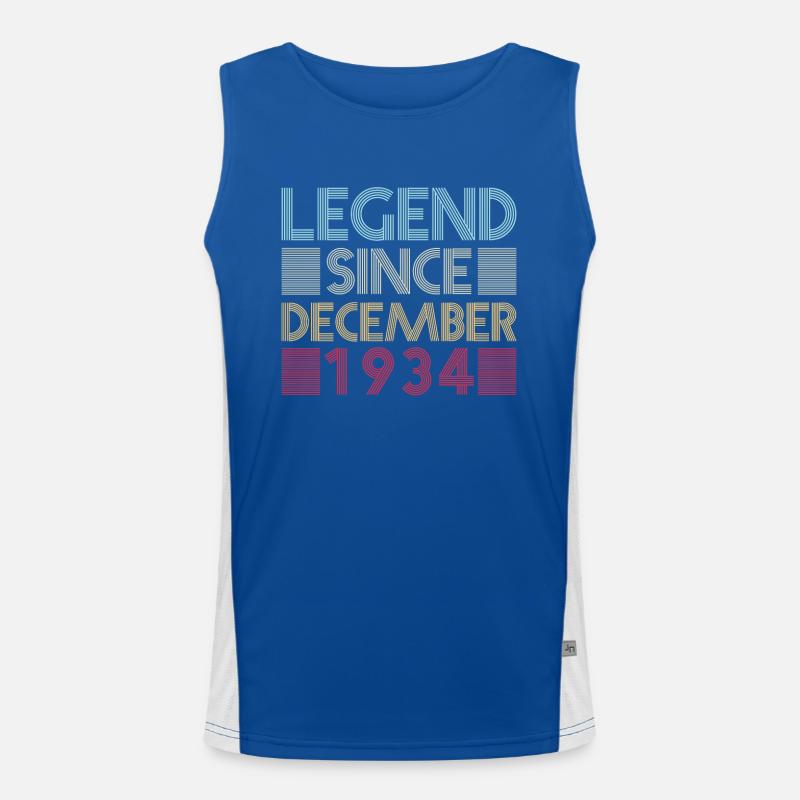 Legends birthday December 1934 born gift Men's Functional Contrast Tank Top 