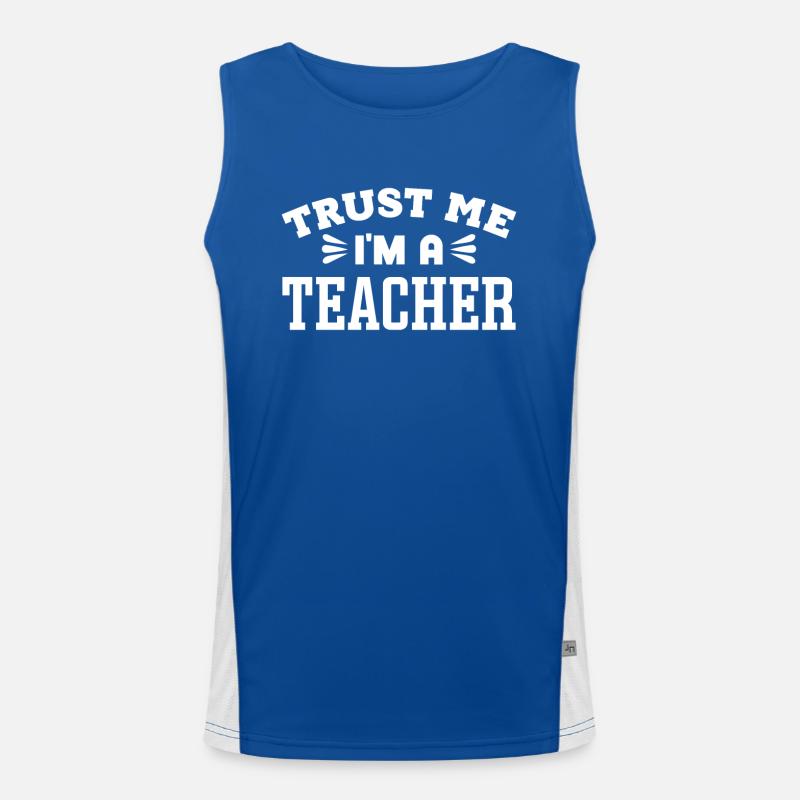 Teaching profession - Men's Functional Contrast Tank Top  - royal/white