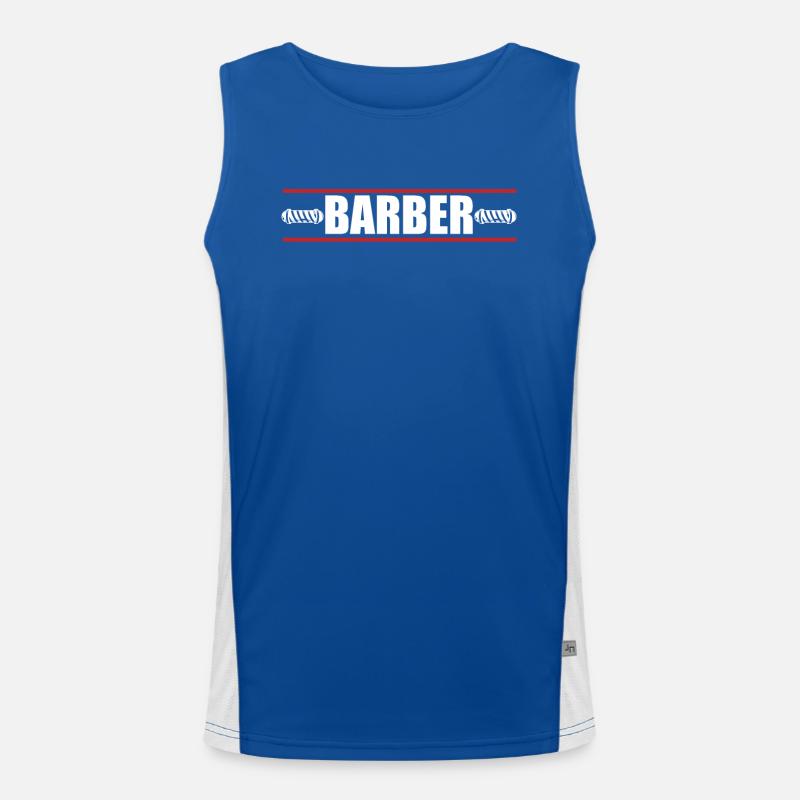 Stolzer Barbier Barber Herrenfriseur Barbiere Funktionelles Kontrast-Tank Top für Männer 