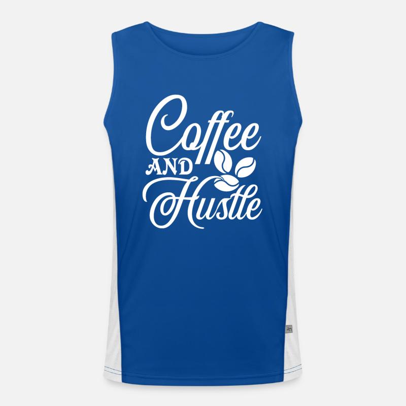 Kaffee Arbeit Morgen Arbeit Geschenk Funktionelles Kontrast-Tank Top für Männer 
