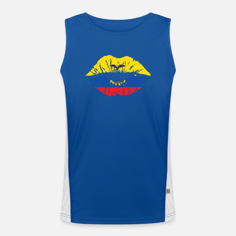 Ecuador Heart Flag Flag Spanish Men's Functional Contrast Tank Top 
