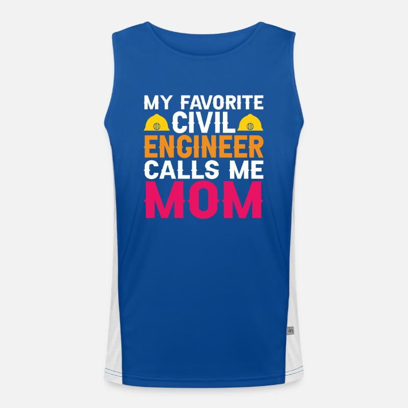 Civil Engineer Bridge Construction Statics Son Mama Engineer Men's Functional Contrast Tank Top 