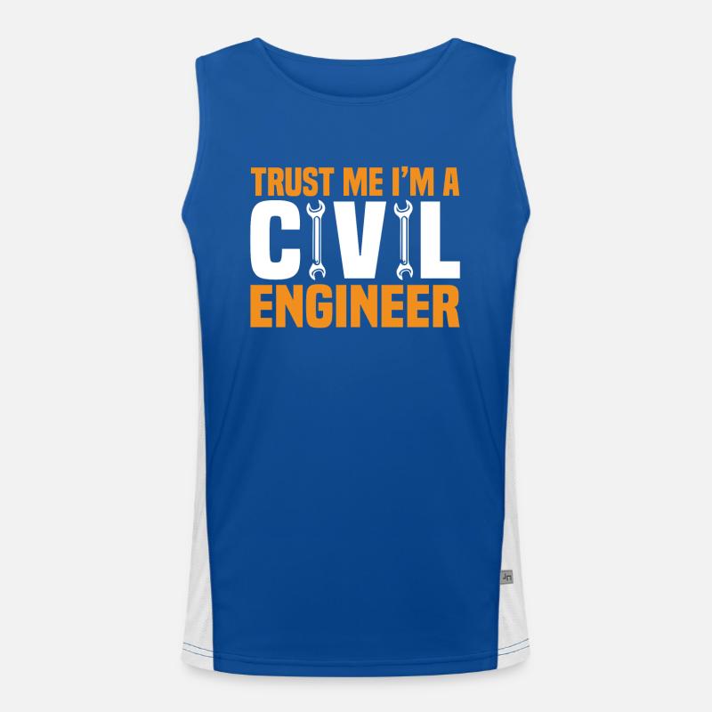 Civil Engineer Bridge Construction Statics Structural Engineer Men's Functional Contrast Tank Top 