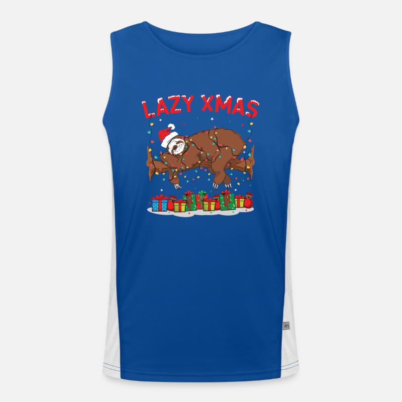 Faultier Weihnachten Funktionelles Kontrast-Tank Top für Männer 