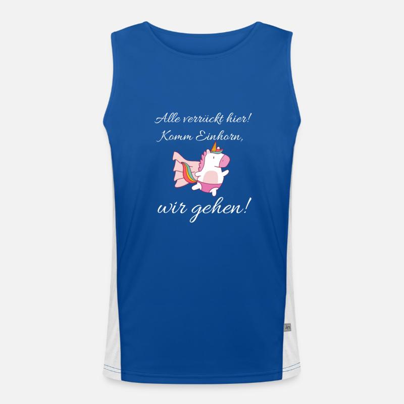 Komm Einhorn wir gehen Funktionelles Kontrast-Tank Top für Männer 