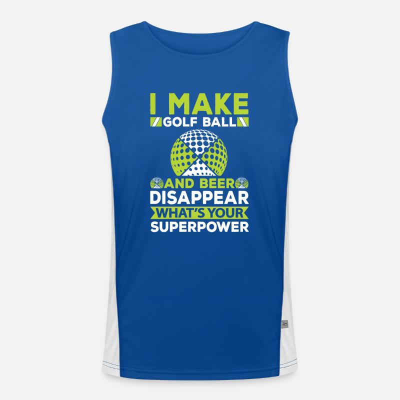 Golf Bier Abschlag golfball golfer trinken Funktionelles Kontrast-Tank Top für Männer 