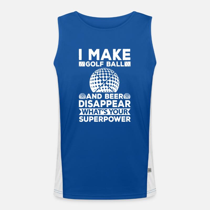 Golf Beer Tee Golf Ball Golfer Drink Débardeur respirant contrasté Homme 