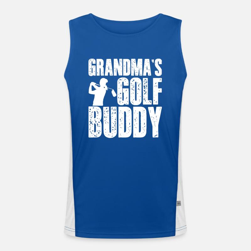 Die Golf Oma Grossmutter Kumpel Freund Enkel Kind Funktionelles Kontrast-Tank Top für Männer 