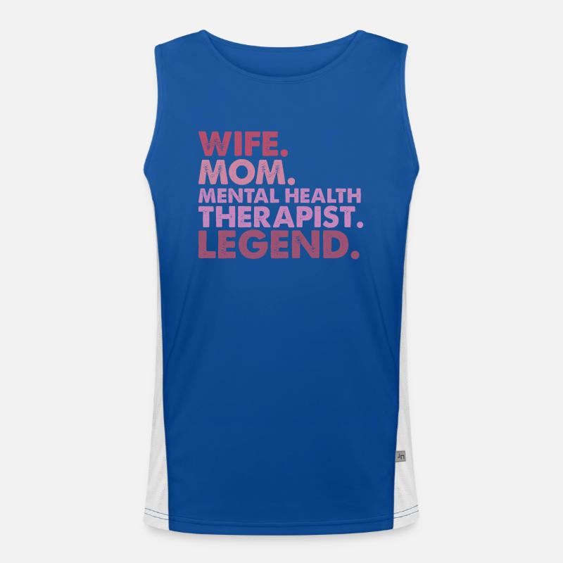 Mama Ehefrau Psychotherapeutin Beruf Geschenk Funktionelles Kontrast-Tank Top für Männer 