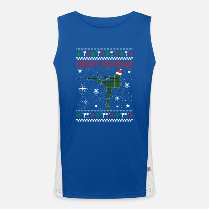 Kickboxer Weihnachten Geschenk Kampfsport Karate Funktionelles Kontrast-Tank Top für Männer 
