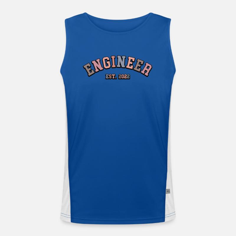 Engineer Brain Mechanical Engineering Electrical Engineering Math Men's Functional Contrast Tank Top 