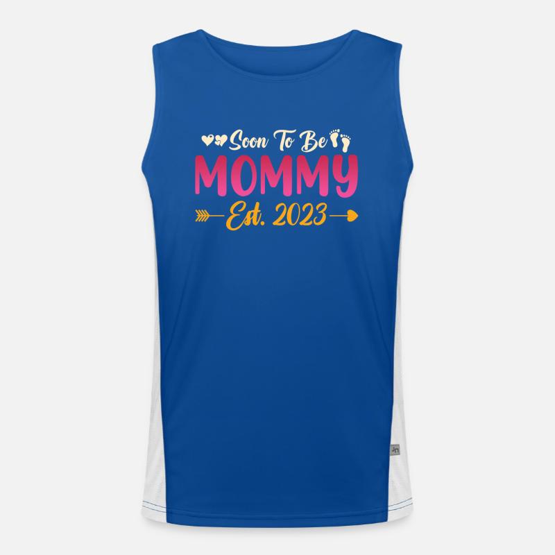 Mom 23 Mutter Baby Ankündigung werdende Mama 2023 Funktionelles Kontrast-Tank Top für Männer 
