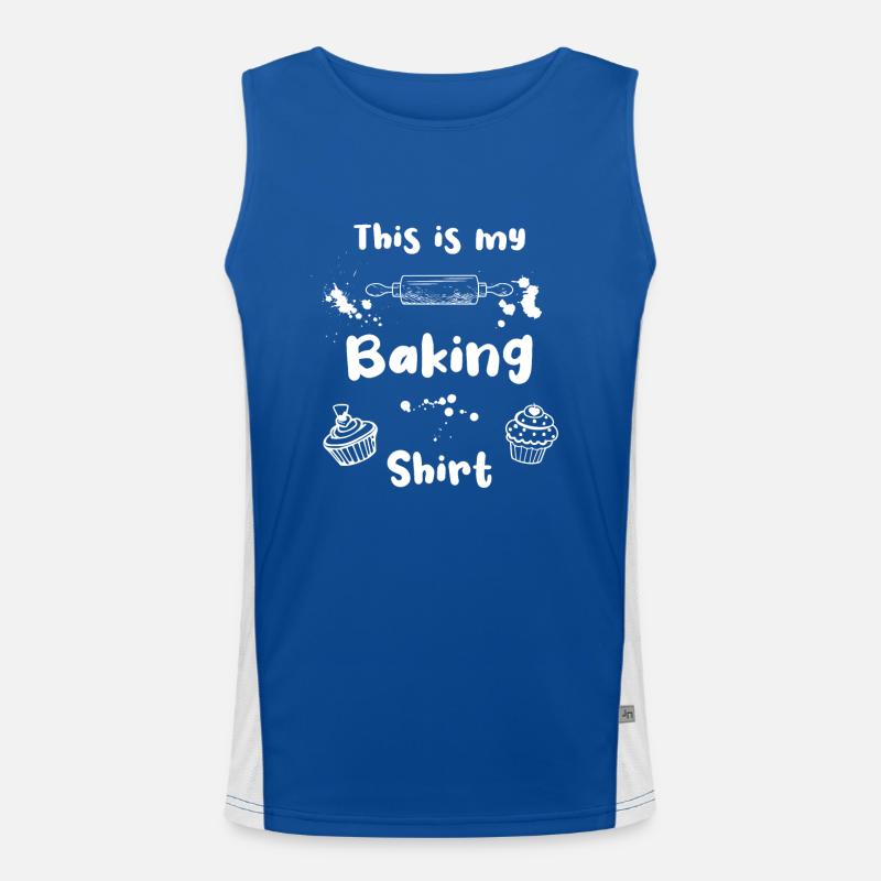 Baking Kitchen Roller Cupcake Baking - Men's Functional Contrast Tank Top  - royal/white