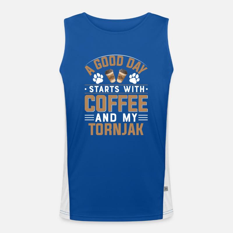 Tornjak Kaffee Trinken Koffein Hundebesitzer Funktionelles Kontrast-Tank Top für Männer 