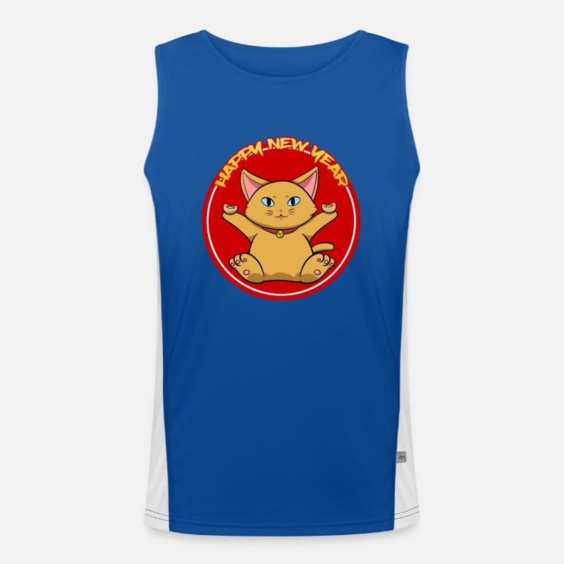 Vietnamesisches Neujahr Katze 2023 I Geschenk Funktionelles Kontrast-Tank Top für Männer 
