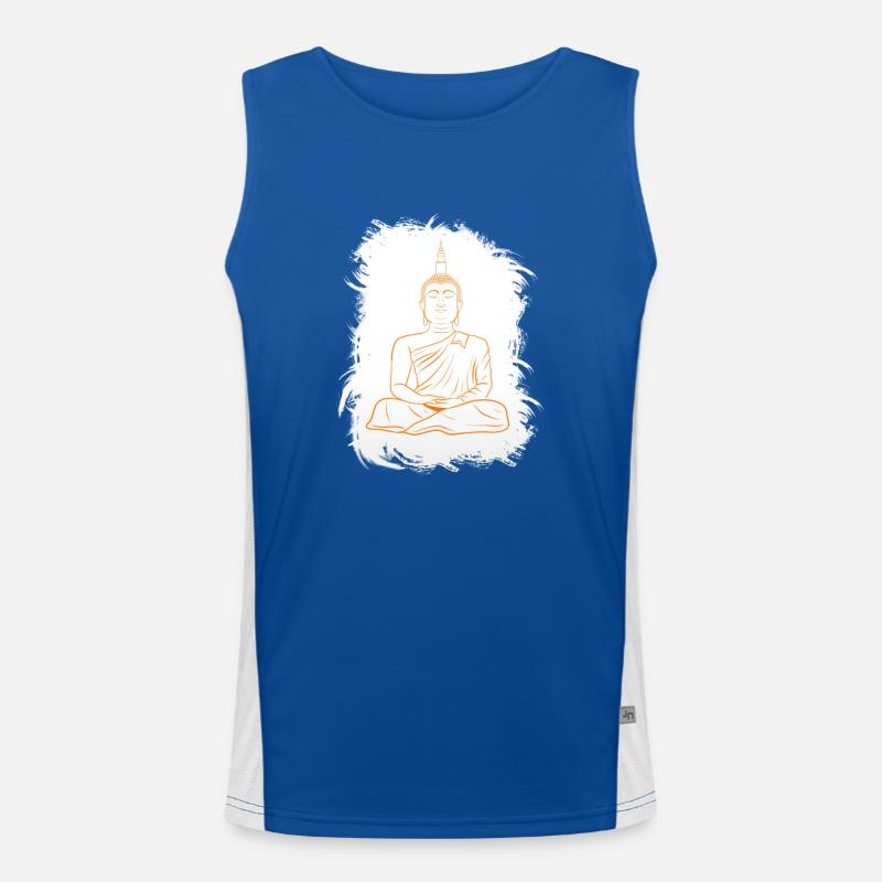 Buddha Mönch Namaste Buddhismus I Geschenk Funktionelles Kontrast-Tank Top für Männer 