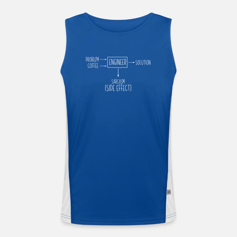 Engineer Problem Solution Sarcasm Side Effect Men's Functional Contrast Tank Top 