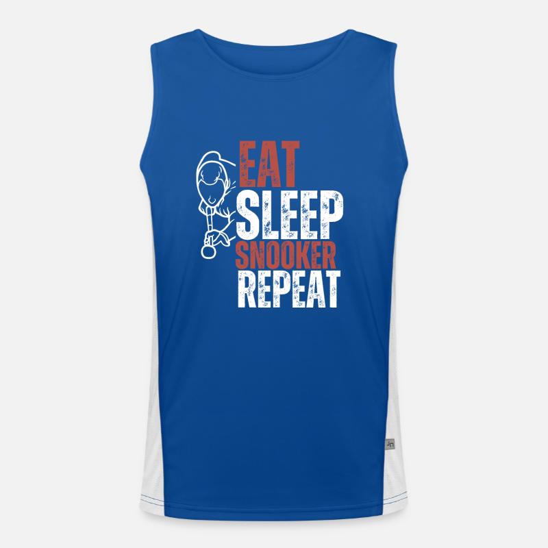 Eat Sleep Snooker Repeat Men's Functional Contrast Tank Top 