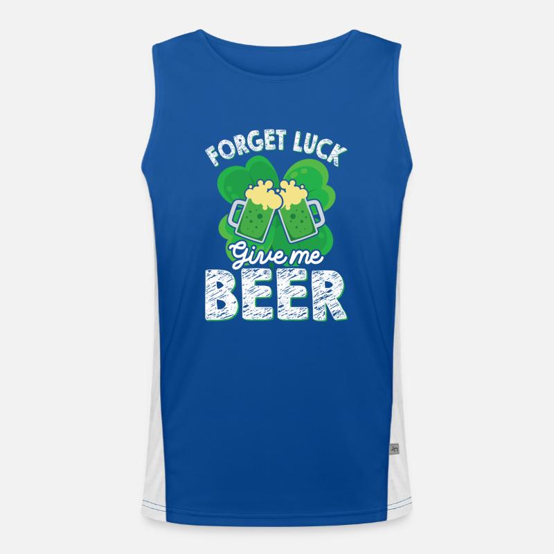 Happy Saint Patrick's Day Rainbow Gold Leprechaun Men's Functional Contrast Tank Top 