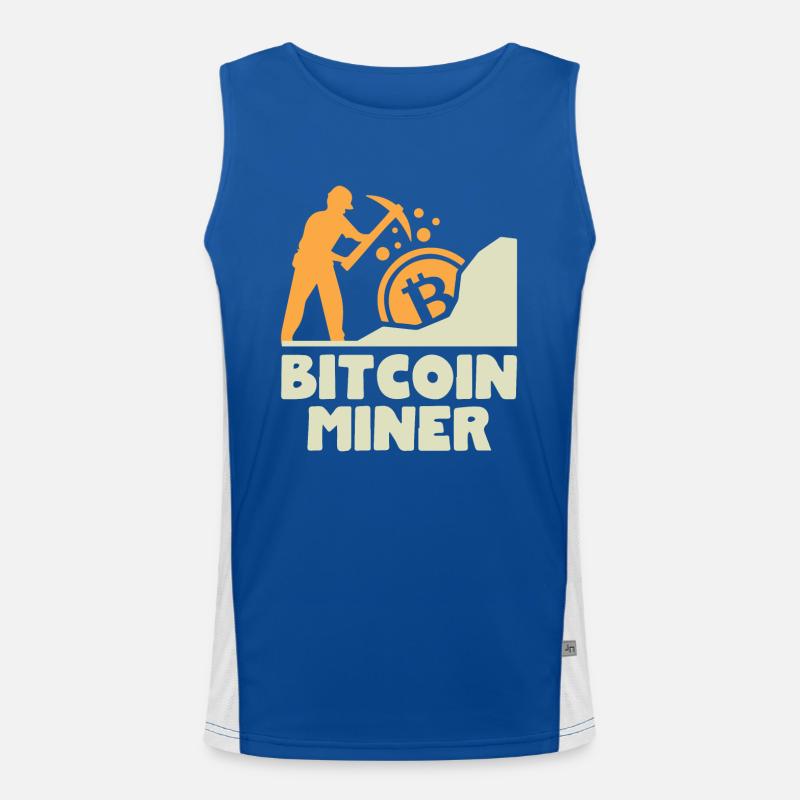 Bitcoin BTC Satoshi Miner Mining Maximalist Débardeur respirant contrasté Homme 