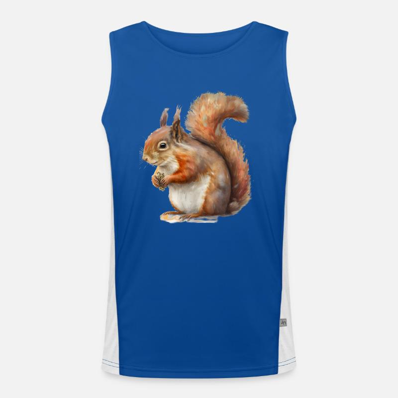 Squirrel, funny tree mouse Men's Functional Contrast Tank Top 