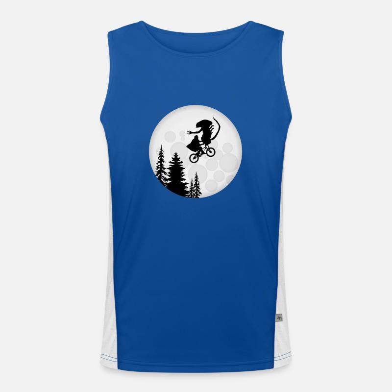 Alien dans le panier vélo Funny Moon Silhouette Débardeur respirant contrasté Homme 