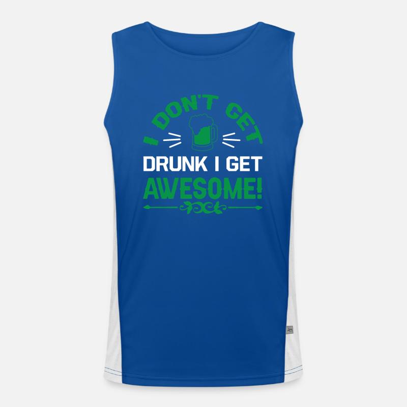 Happy Saint Patrick's Day Rainbow Gold Leprechaun Men's Functional Contrast Tank Top 