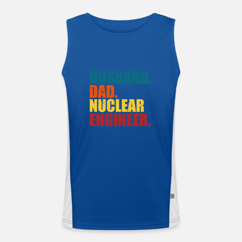 Nuclear Energy Radiation Nuclear Power Engineer Men's Functional Contrast Tank Top 