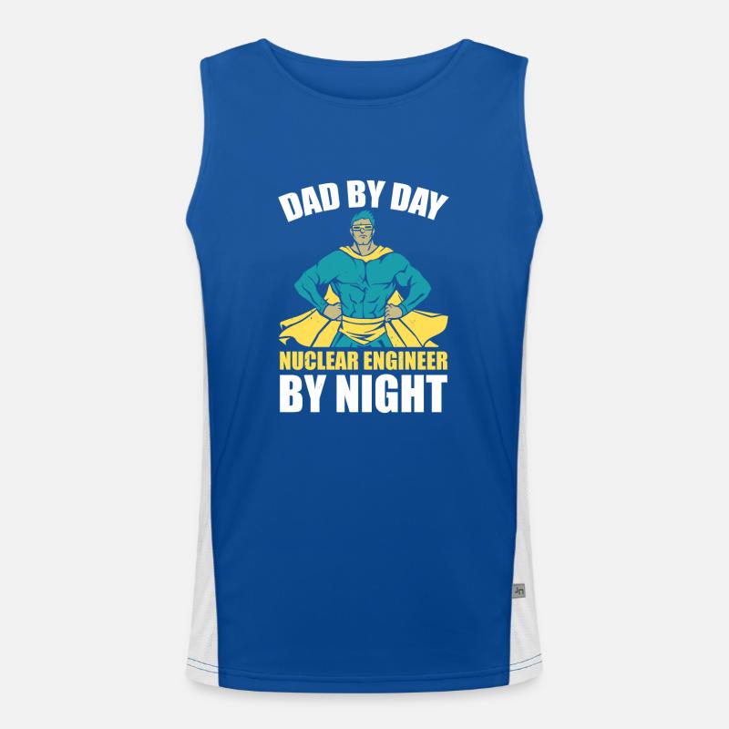 Nuclear Energy Radiation Nuclear Power Engineer Men's Functional Contrast Tank Top 