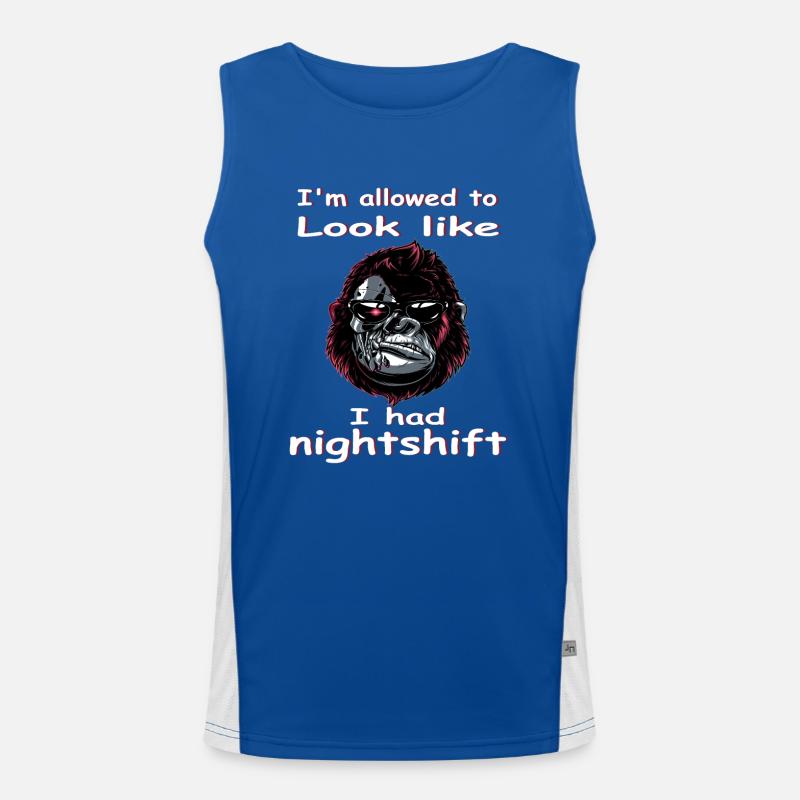 Night Shift Gorilla - Men's Functional Contrast Tank Top - royal/white