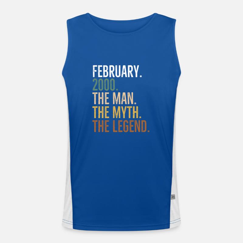 February 2000 The Man The Myth The Legend Men's Functional Contrast Tank Top 
