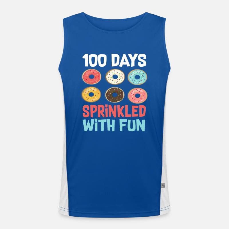 100 Days Sprinkled With Fun Donut gift Funktionelles Kontrast-Tank Top für Männer 