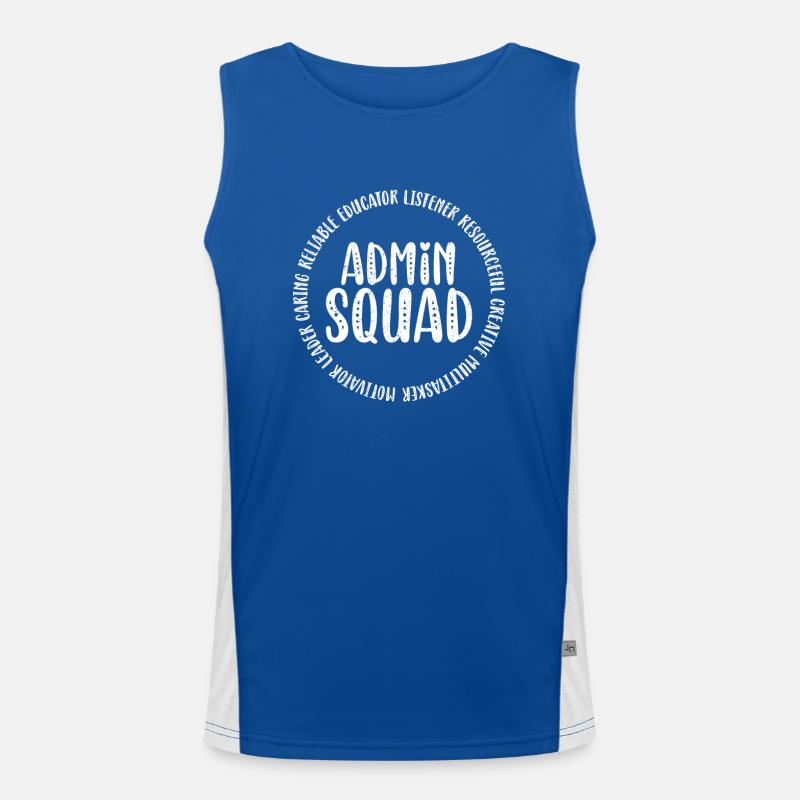 Admin Squad Admin Assistant Verwaltungsschule Funktionelles Kontrast-Tank Top für Männer 