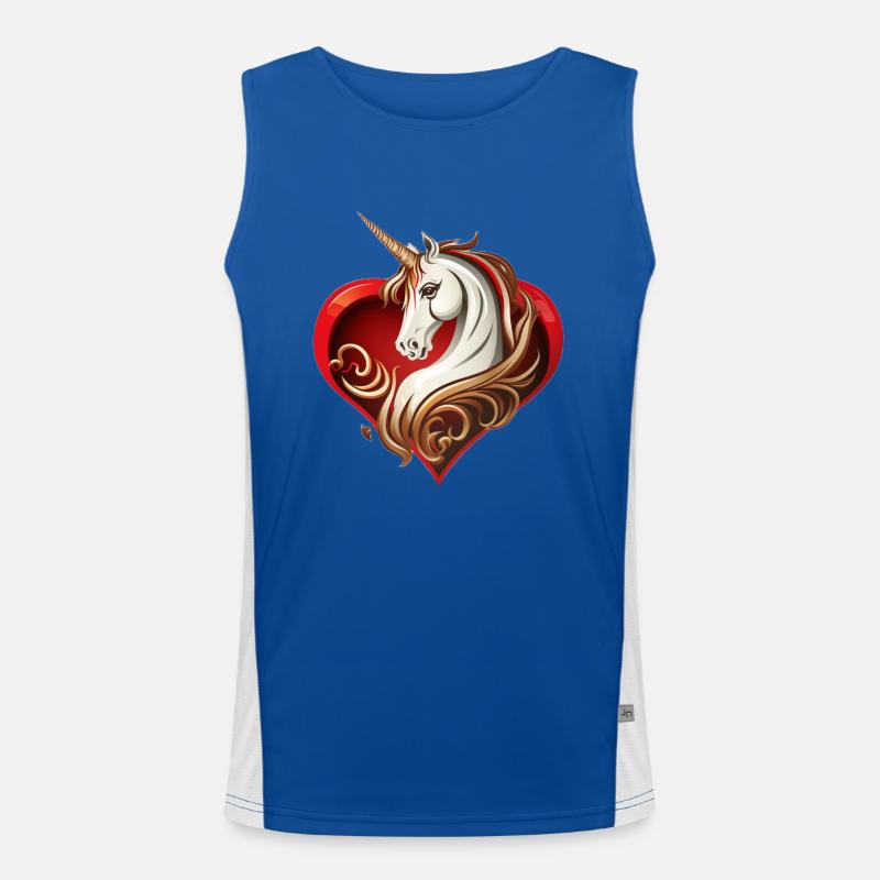 Einhorn Herz Funktionelles Kontrast-Tank Top für Männer 