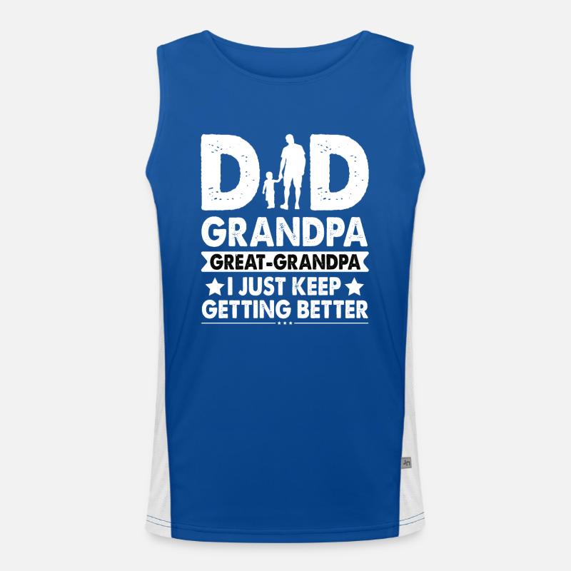 Ich Bin Ein Papa, Opa Und Ein Uropa Vatertag Vater Funktionelles Kontrast-Tank Top für Männer 