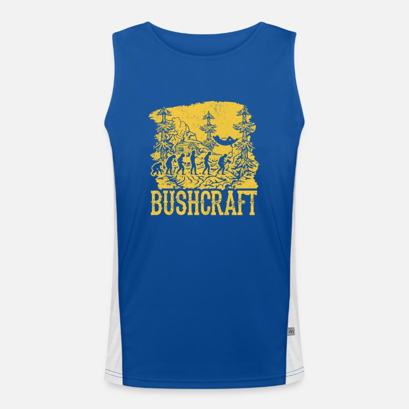 Bushcraft Survival Hammocking Evolution - Men's Functional Contrast Tank Top  - royal/white