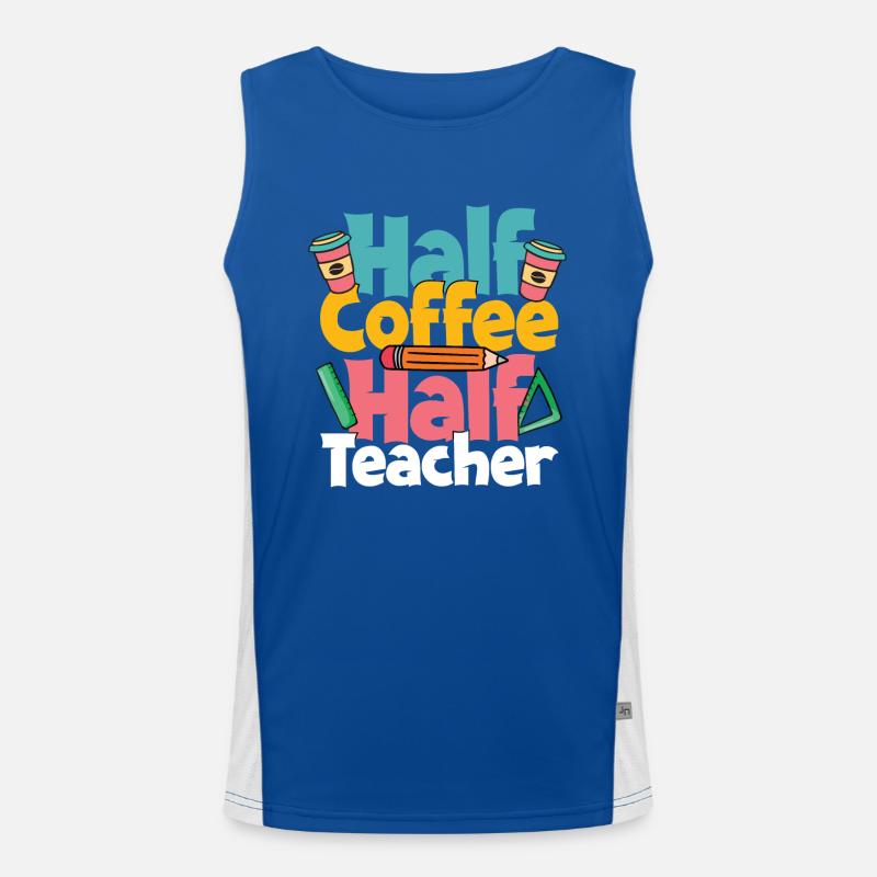 Lehrer Kaffee Unterricht Funktionelles Kontrast-Tank Top für Männer 