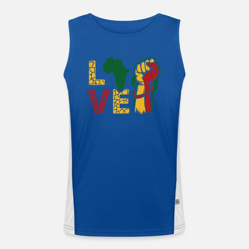Ich bin Schwarze Geschichte Schwarzer Funktionelles Kontrast-Tank Top für Männer 